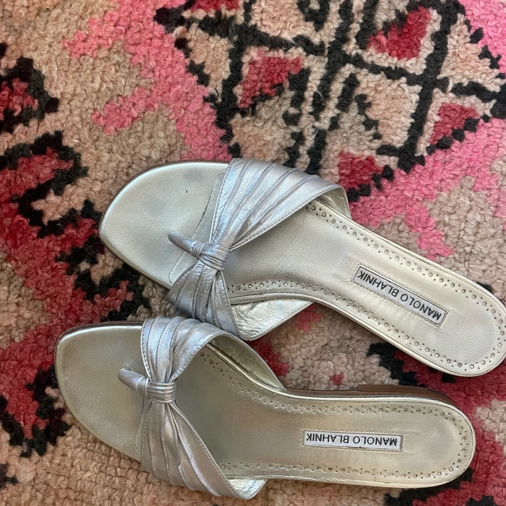 Manolo Blahnik Silver Women's Sandals